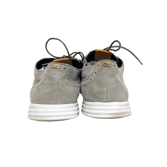 COLE HAAN Grand COURTSIDE Blue SUEDE Lace Up SNEAKERS  Cole Haan Womens Size 10 Grey Suede Grand OS Lace Up Sneaker